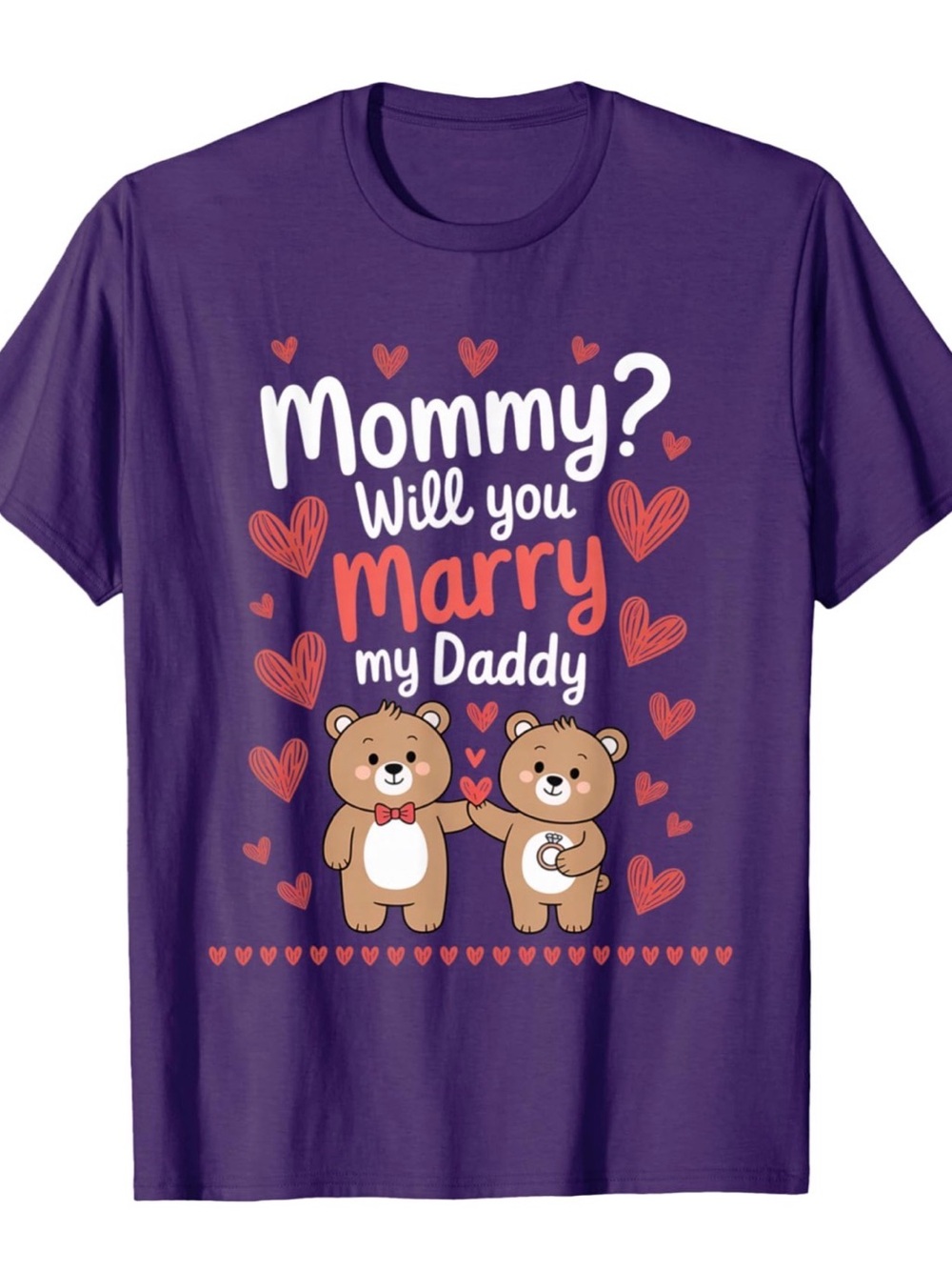 Mommy Will You Marry My Daddy proposal T-shirt youth medium